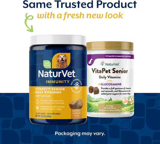 NaturVet VitaPet Senior soft chews packaging label details