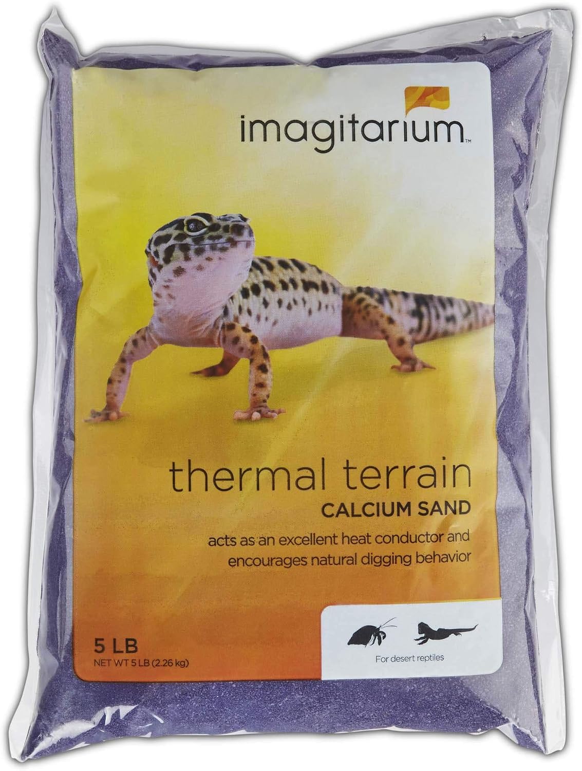 Imagitarium Violet Calcium Reptile Sand 5lb bag front view for terrarium substrate