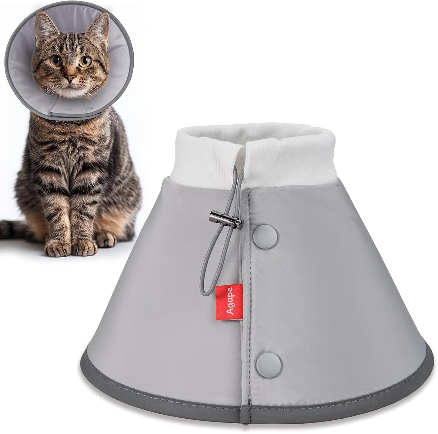 Agape Soft Dog Cone for Small Dogs & Cats, Recovery Collar to Stop Licking | Comfy E-Collar Alternative for Puppies, Adjustable Cloth Cone After Surgery, Protective Neck Cone for Kittens, Washable - Image 15