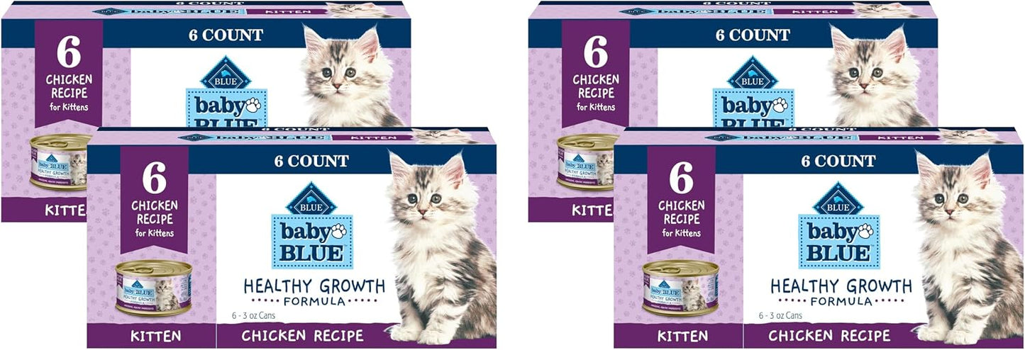 Blue Buffalo Baby Blue Natural Kitten Wet Cat Food, Healthy Growth Formula with DHA, Chicken Recipe Multi-Pack, 3-oz. Cans (6 Count) - Image 11