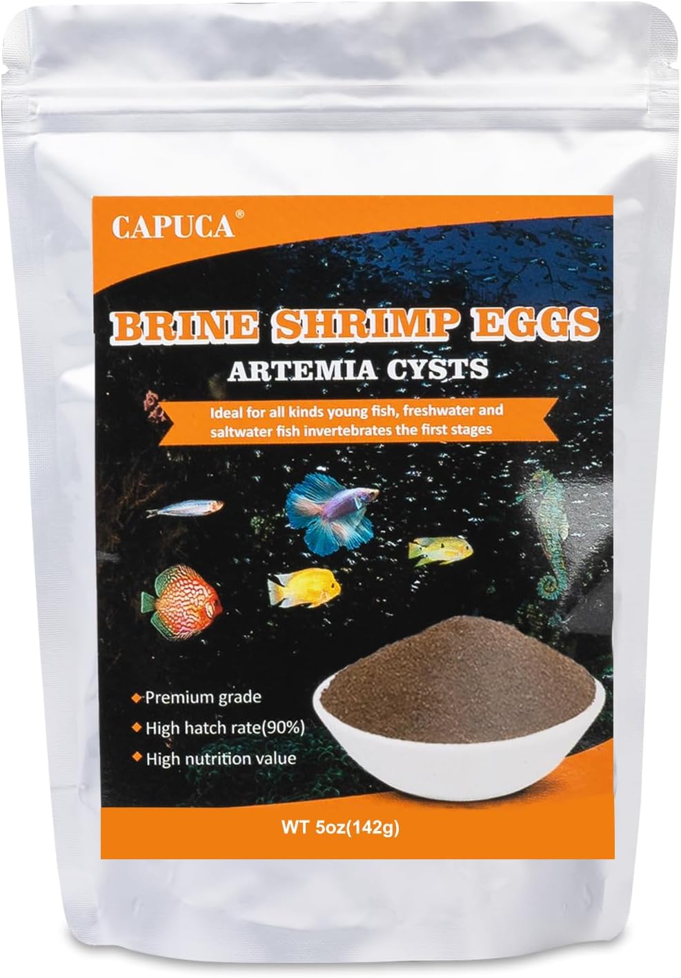 Freeze Dried Brine Shrimp Cubes -100% Pure High Protein Fish Food for Tropical, Marine & Freshwater Fish, Aquatic Turtles (4oz) - Image 9