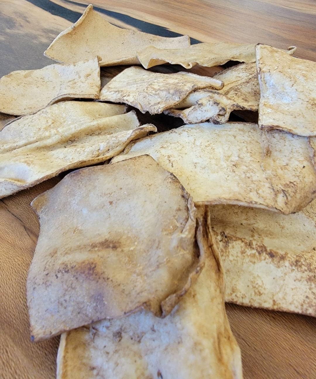 The American Made Treat Company one pound bag of premium rawhide alternative chips for Indian pet parents.
