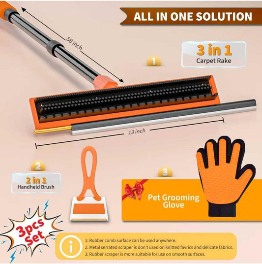 Leishiyen dog hair remover rake head close up view