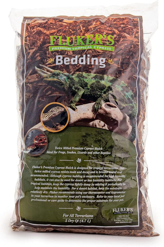Twice-milled natural cypress mulch substrate texture close up for terrariums
