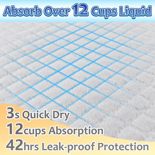 Thick XXL puppy training pad spread out showing blue leak proof backing