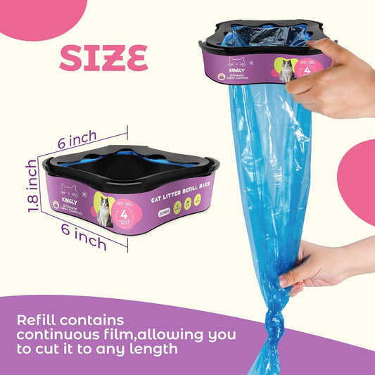 Eight pack of jumbo twenty eight feet litter cartridges stacked together