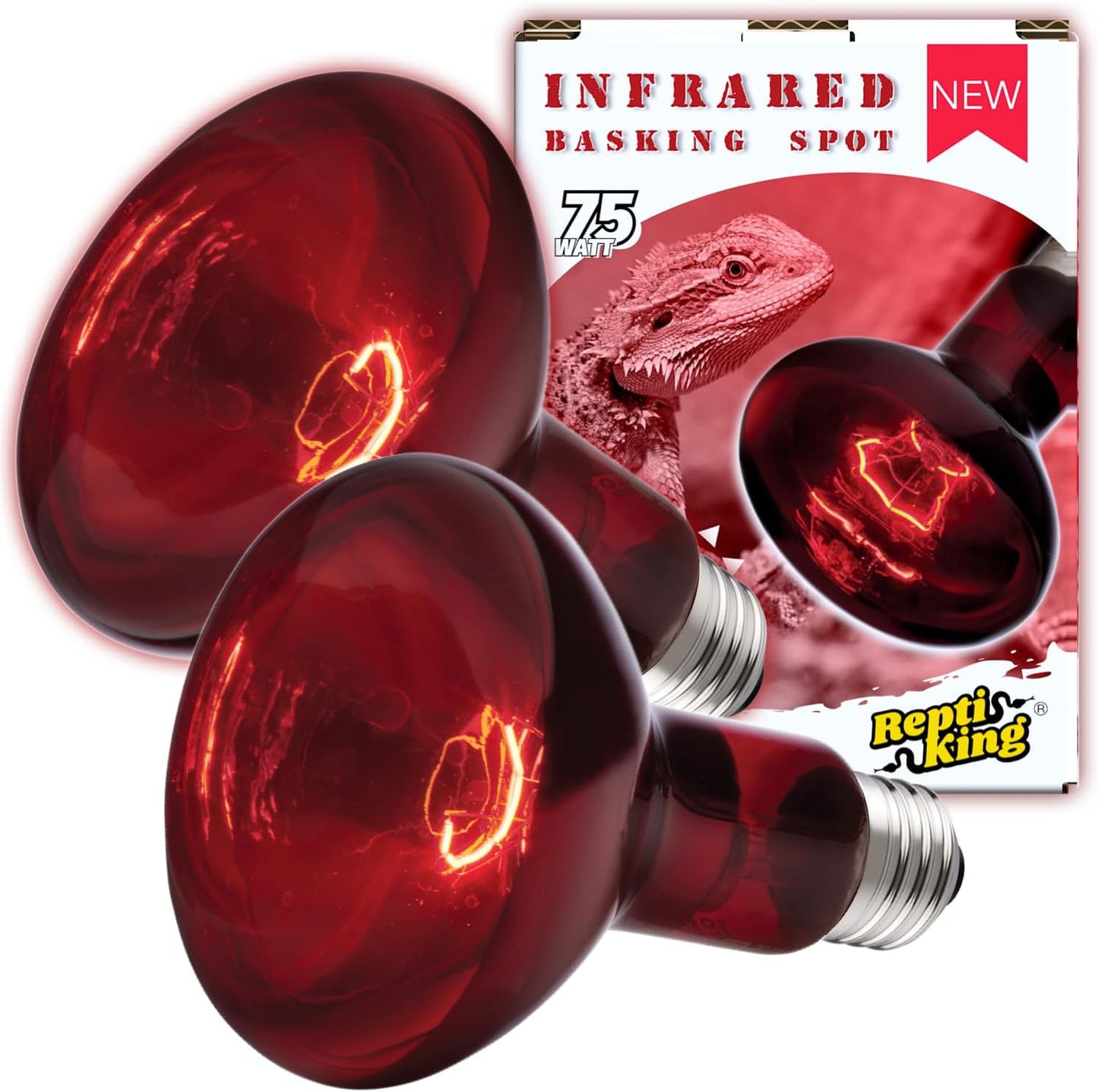 Lucky Herp premium reptile care heat bulb providing essential thermoregulation for lizards.