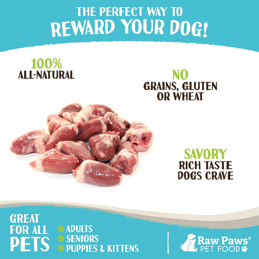 Raw Paws chicken hearts 2-pound bag for cats and dogs