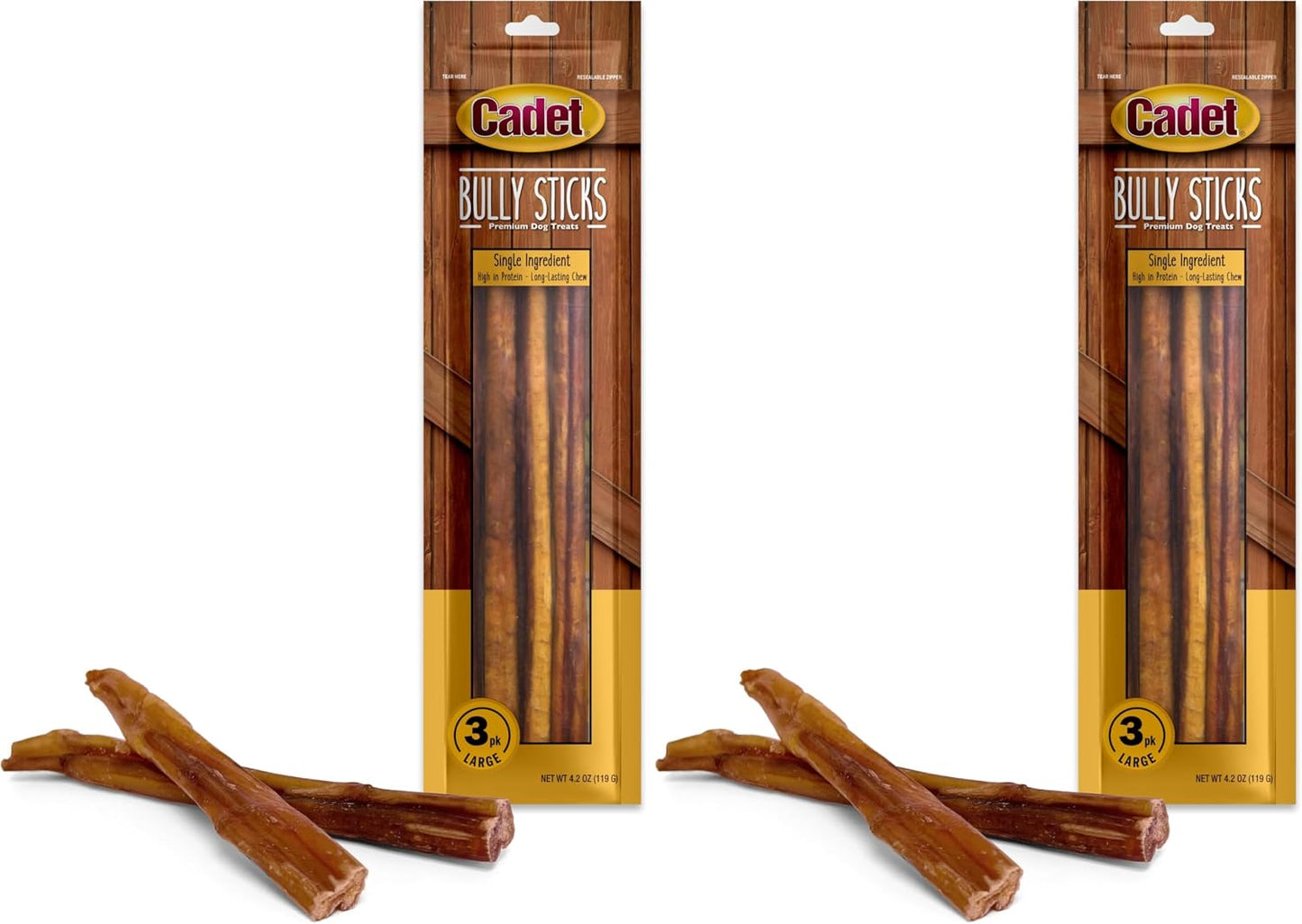 Cadet Bully Sticks for Large Dogs, All-Natural Beef Pizzle, Rawhide-Free Long-Lasting Dog Chews for Aggressive Chewers, 10 Count - Image 15