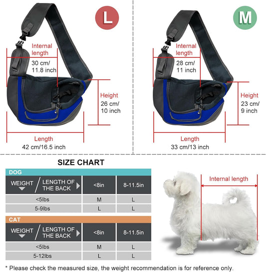 Pucewmy breathable mesh dog sling carrier side angle