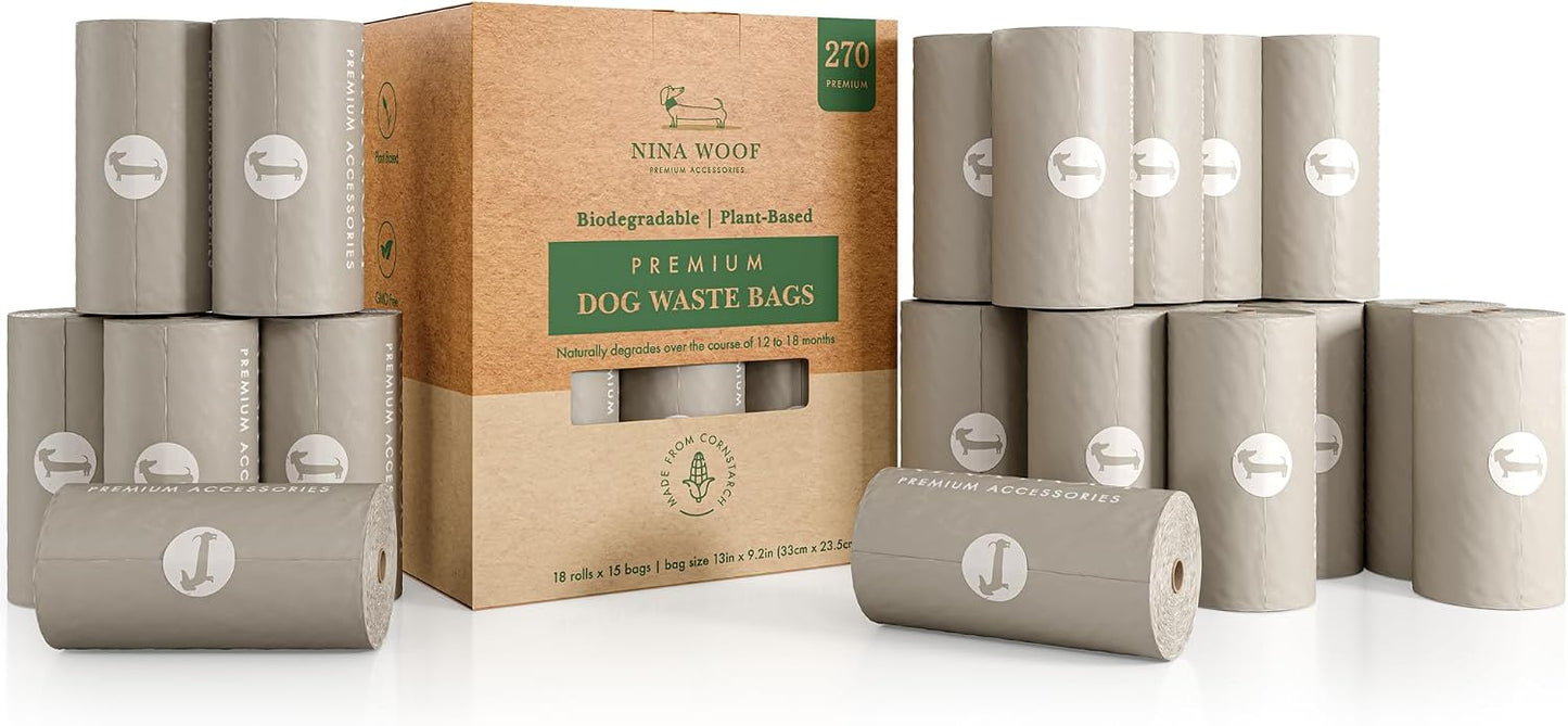 NINA WOOF Dog Poop Bags Rolls - 90 Compostable & Biodegradable for Puppy Walks, Travel, Thick Refill Housebreaking dog poo bags Premium Cornstarch Pet Poo Bags Dogs - Image 11