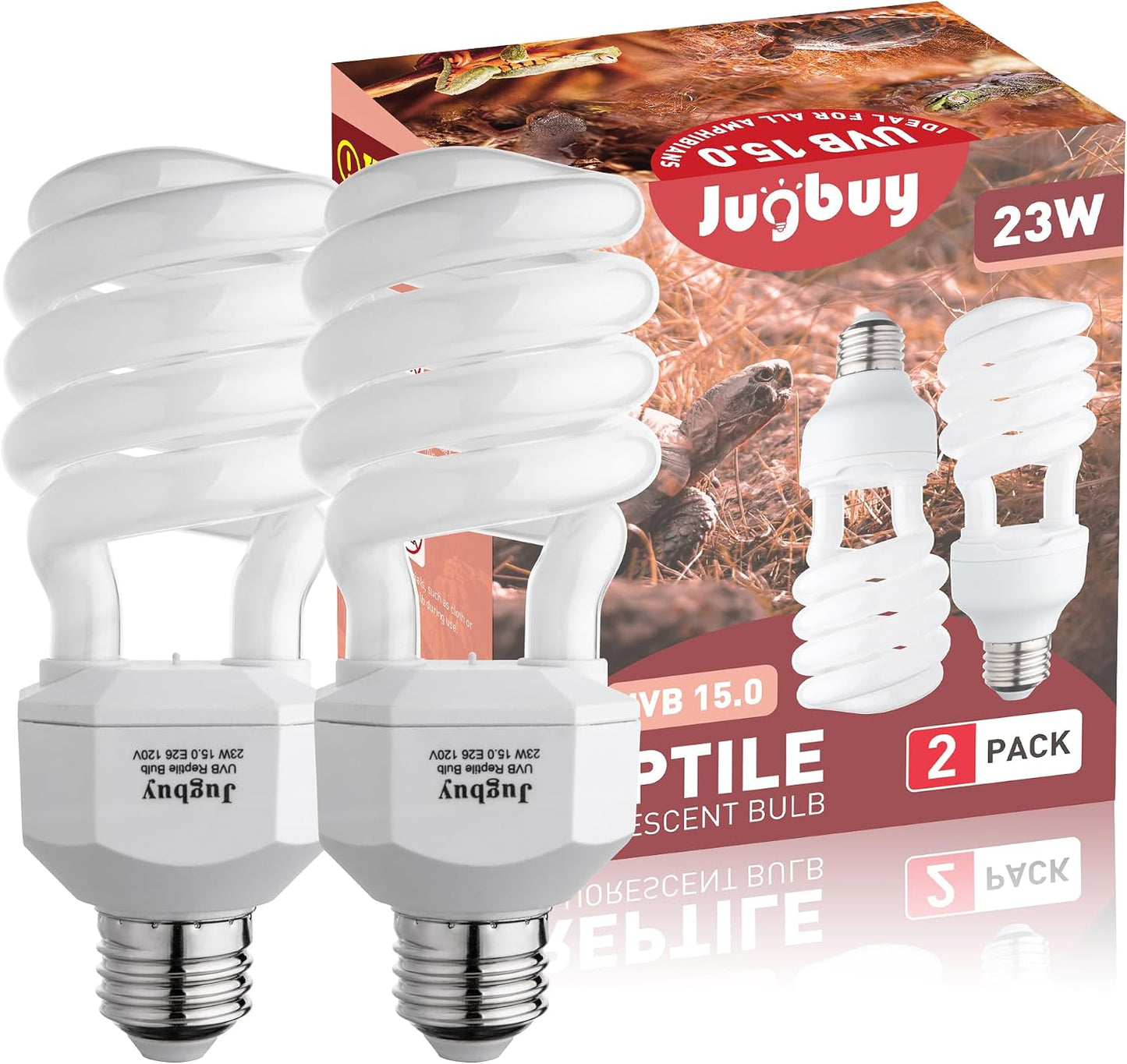 Jugbuy reptile light bulb twin pack showcasing both pieces clearly.