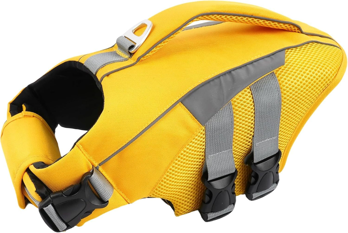 IECOii dog life jacket packaging label showing authentic USA imported pet care specifications.