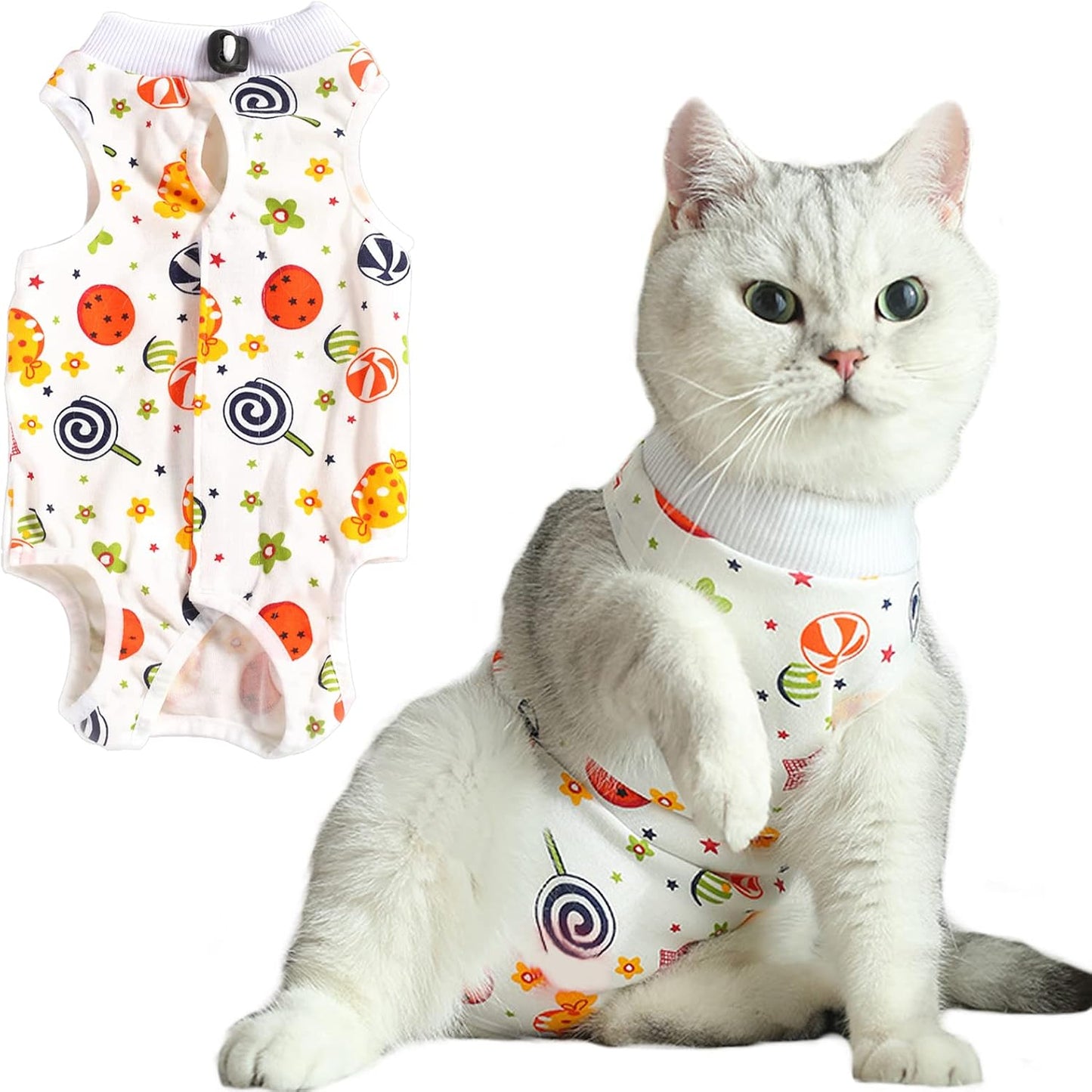 Cat Recovery Suit, 1 PCS Pet Surgical Recovery Suit Pet Cone Alternative for Small Medium Pets, M - Image 9