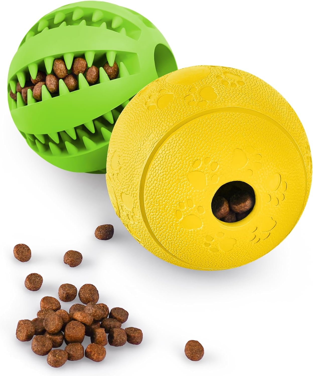HIPPIH Dog Puzzle Toy 2 Pack, Interactive Dog Toys for Treat Dispensing, Durable Puppy Toys for Teething, Dog Treat Ball for Teeth/Slow Feeder/IQ Training/Playing, Blue-2.75'', Green-3.14'' - Image 12