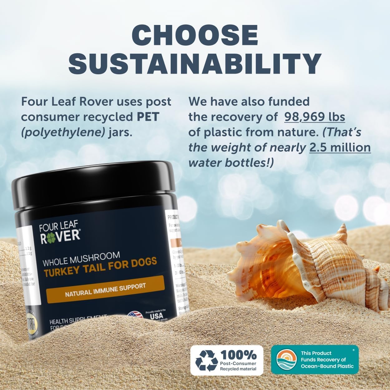 Four Leaf Rover Turkey Tail Mushroom for Dogs - Organic Mushroom Extract with Over 50% Beta-Glucans - Third Party Tested - Made in USA - Image 9
