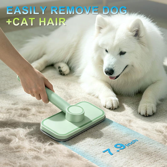 Reusable electrostatic lint brush for cat and dog hair