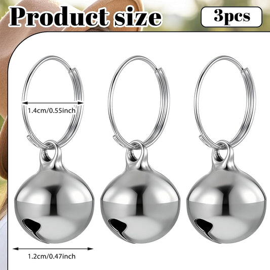 Skrfren iron alloy pet tracking bells with stainless steel attachment rings