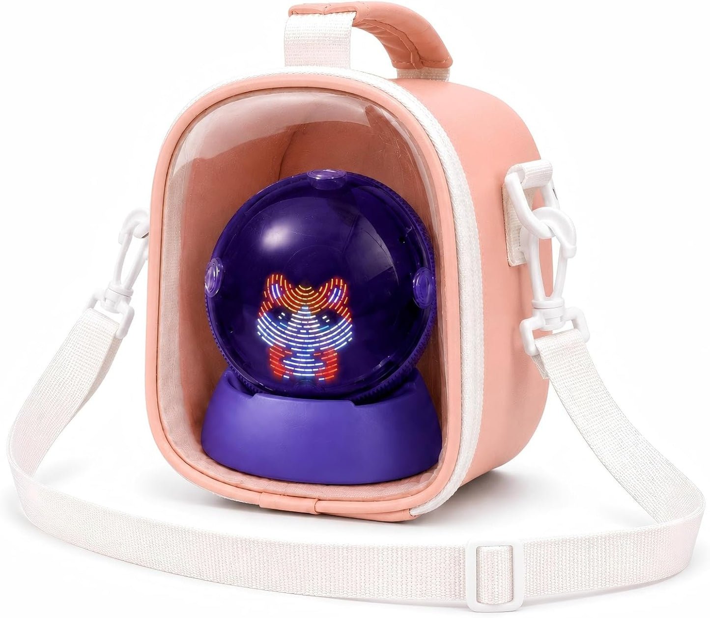 Electronic Pet Carrying Case Compatible with BITZEE Hamster Ball, High-Density EPE Foam, Microfiber PU, Detachable Shoulder StrapBlue - Image 7