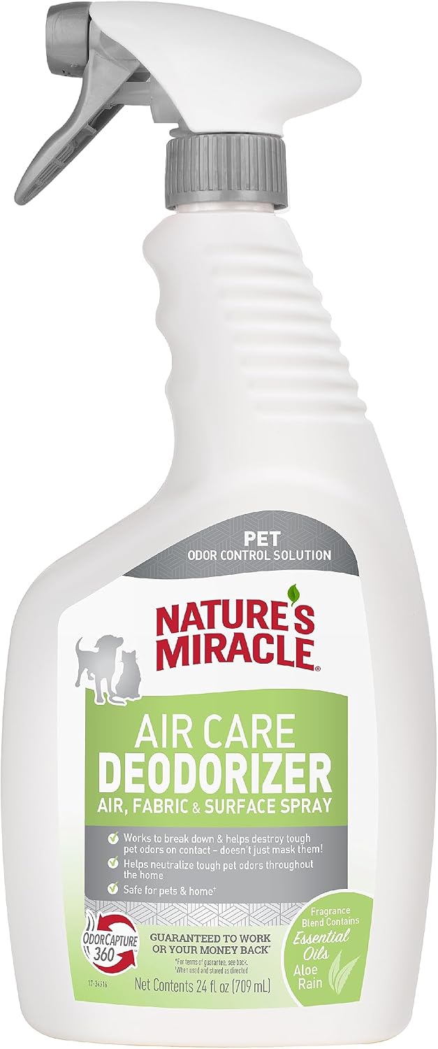 Side profile of Natures Miracle Lavender and Vanilla air spray
