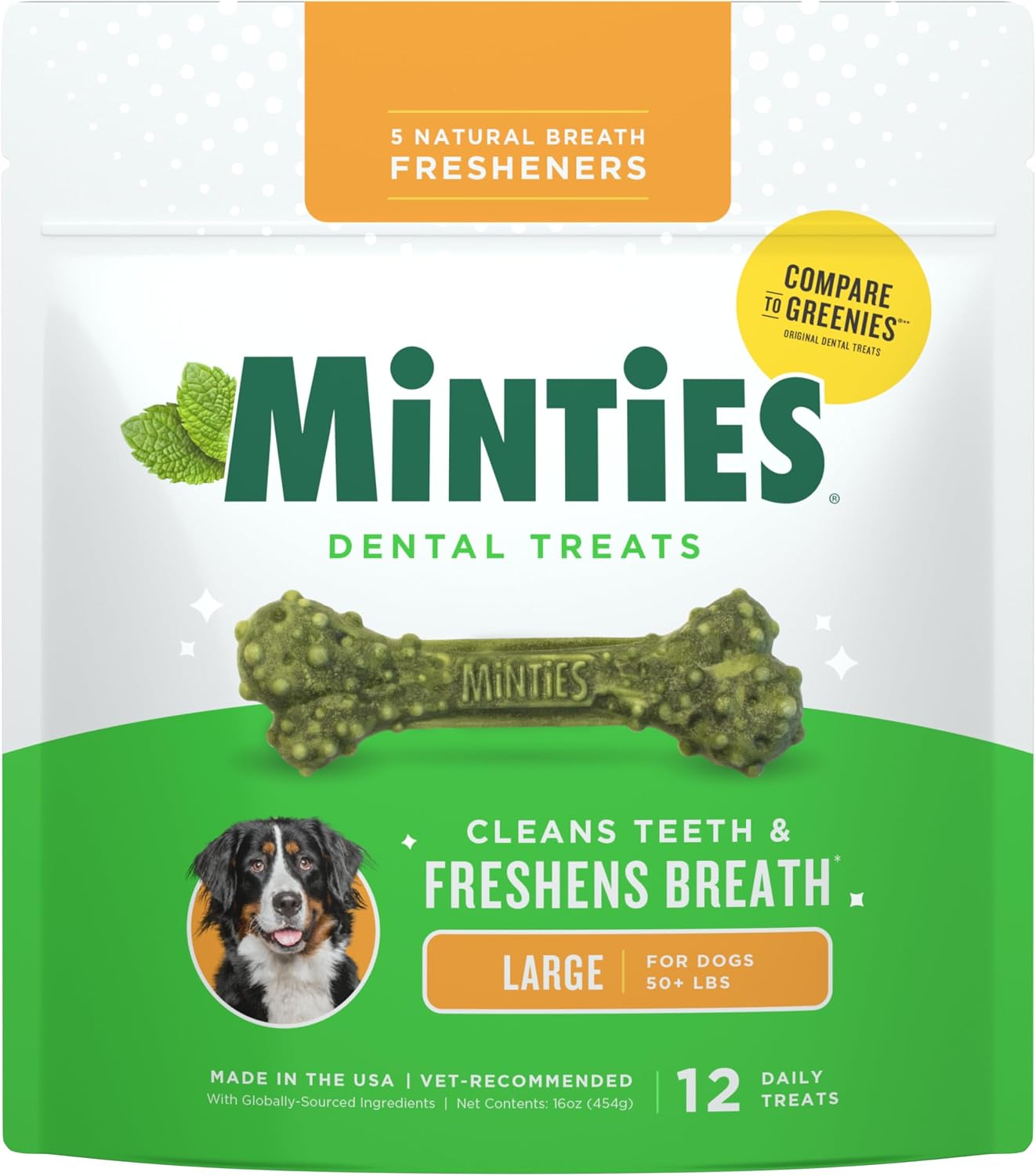 Minties Dental Chews for Dogs, 60 Count, Vet-Recommended Mint-Flavored Dental Dog Treats for Medium Dogs, Bones Clean Teeth, Fight Bad Breath, and Removes Plaque and Tartar - Image 15