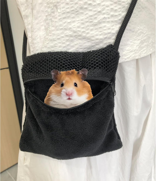 2 Pics Sugar Glider Pouch and 2 Pics Hamster Leash Small Animal Carry Pouch with Adjustable - Cozy & Portable Habitat for Small Pets (Hamsters, Rat, Marmosets, Squirrels) - Image 2