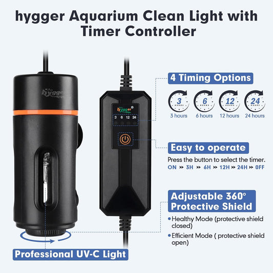 Hygger green water control lamp with automated timer controller