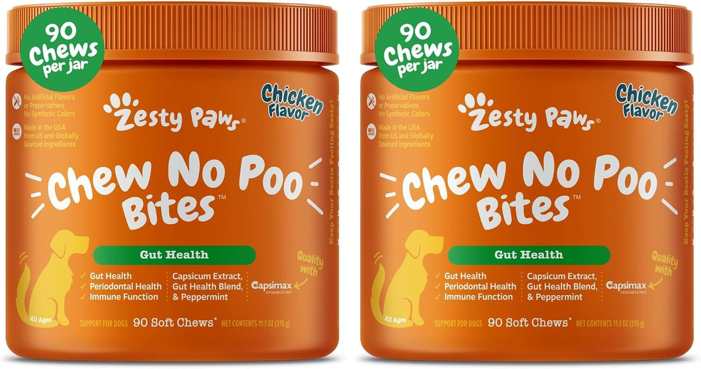 Zesty Paws Chew No Poo Bites for Dogs - Coprophagia Relief - Stool Eating Deterrent Soft Chews for Dogs - Gut, Periodontal & Immune System Support with Probiotics - Chicken - 90 Ct - Image 9