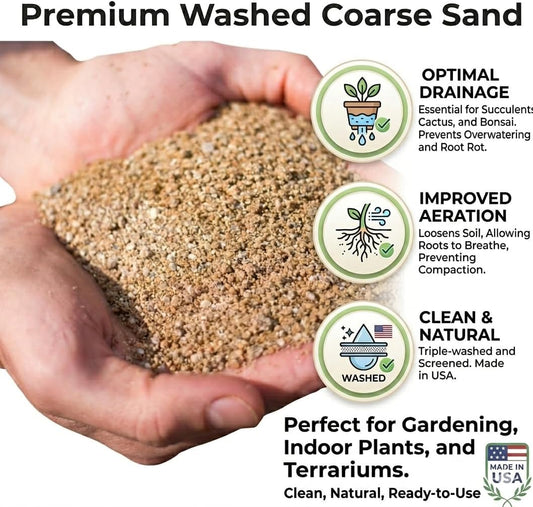 Coarse horticultural sand texture close up