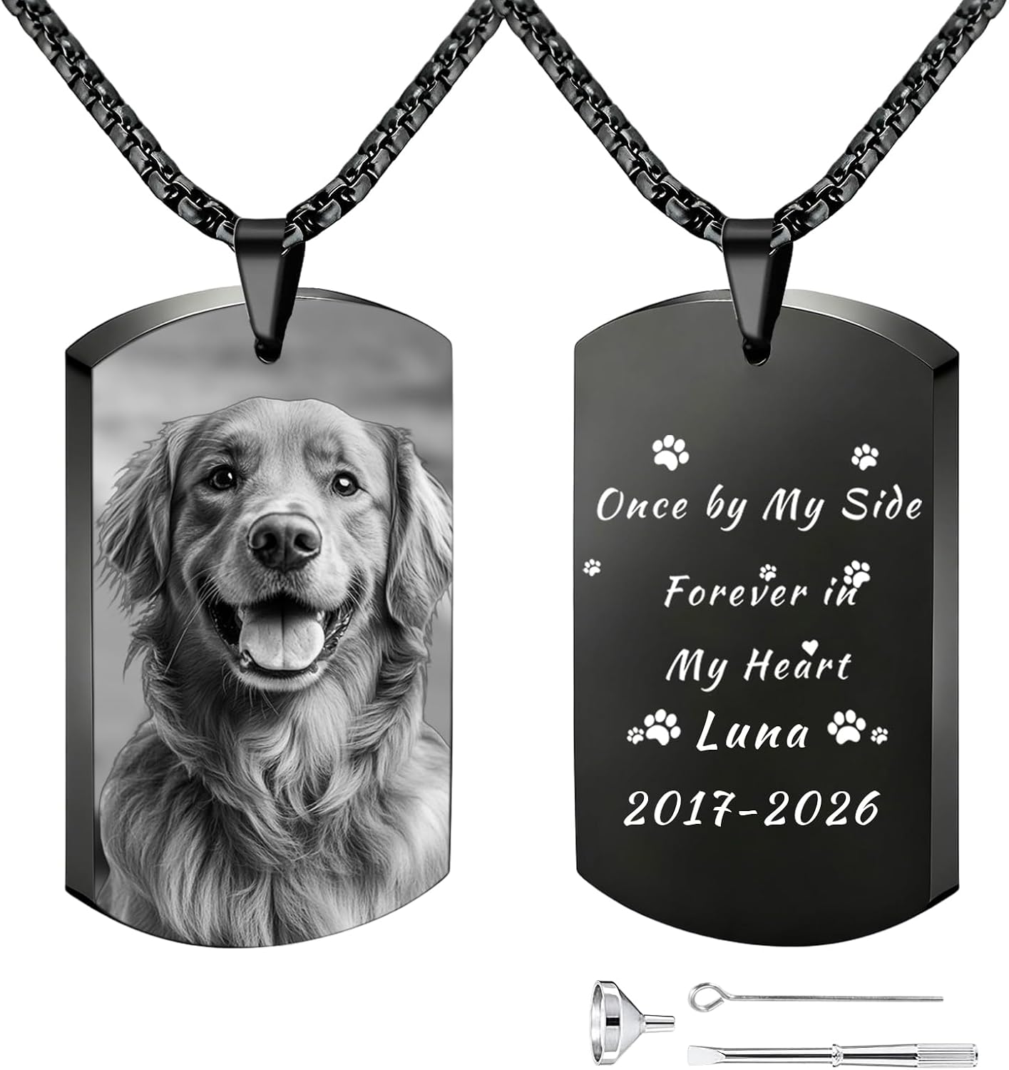QYH Custom Cat Ashes Necklace - Memorial Pet Urn Necklaces for Dogs Cat Ashes with Picture & Name, Jewelry for Dogs Ashes Personalized Customized Gifts for Pet Lover (Message) - Image 13