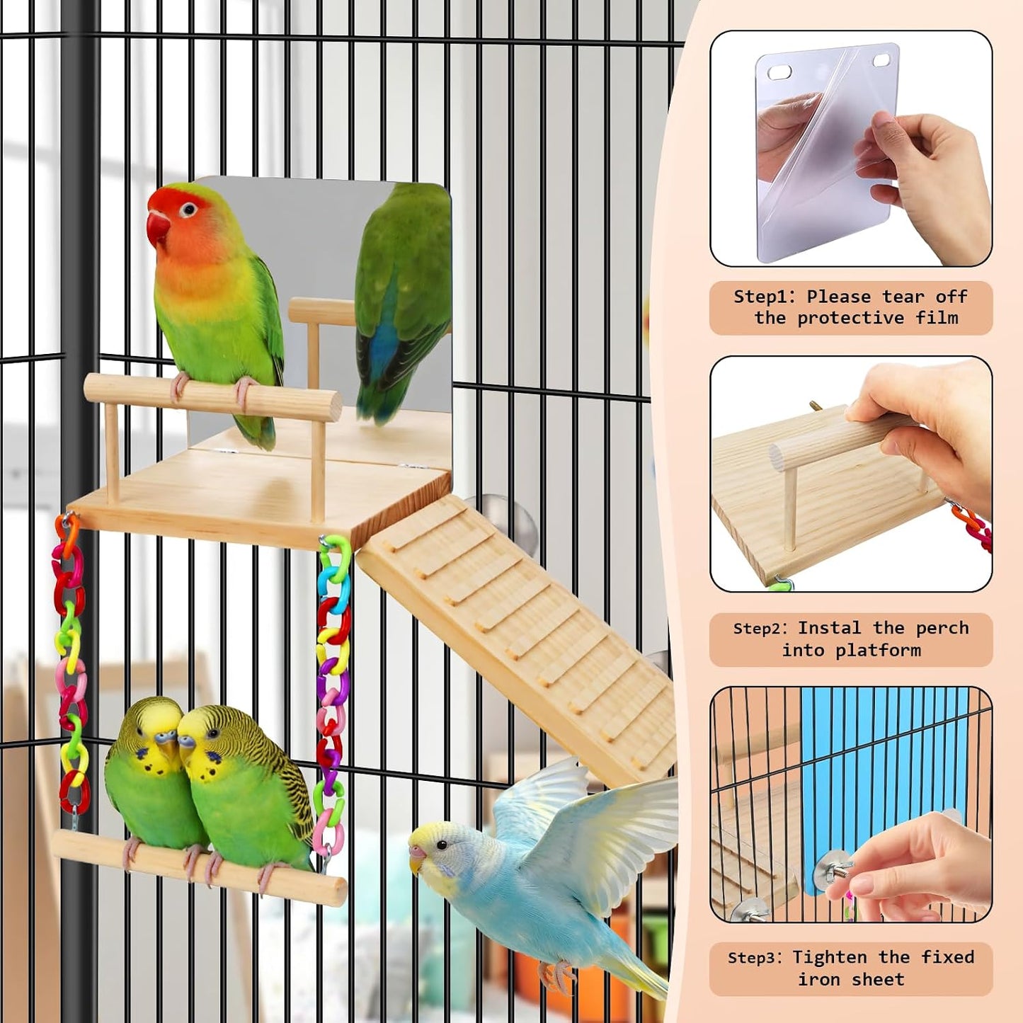 ZooVibe cage accessories playground installed for chinchillas and hamsters.
