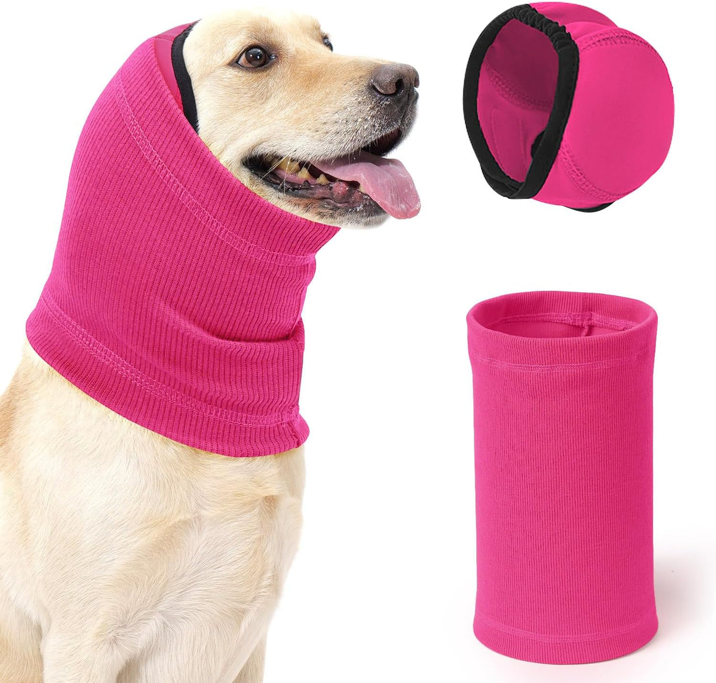 SlowTon Quiet Ears Dog Hoodie - 2 Pcs Ear Wrap Dog Ear Muffs Noise Protection, Anxiety Relief Dogs Hat Calming Hood Head Cover, Pet Headband Dogs Ear Protector for Grooming, Force Drying (Grey,M) - Image 9