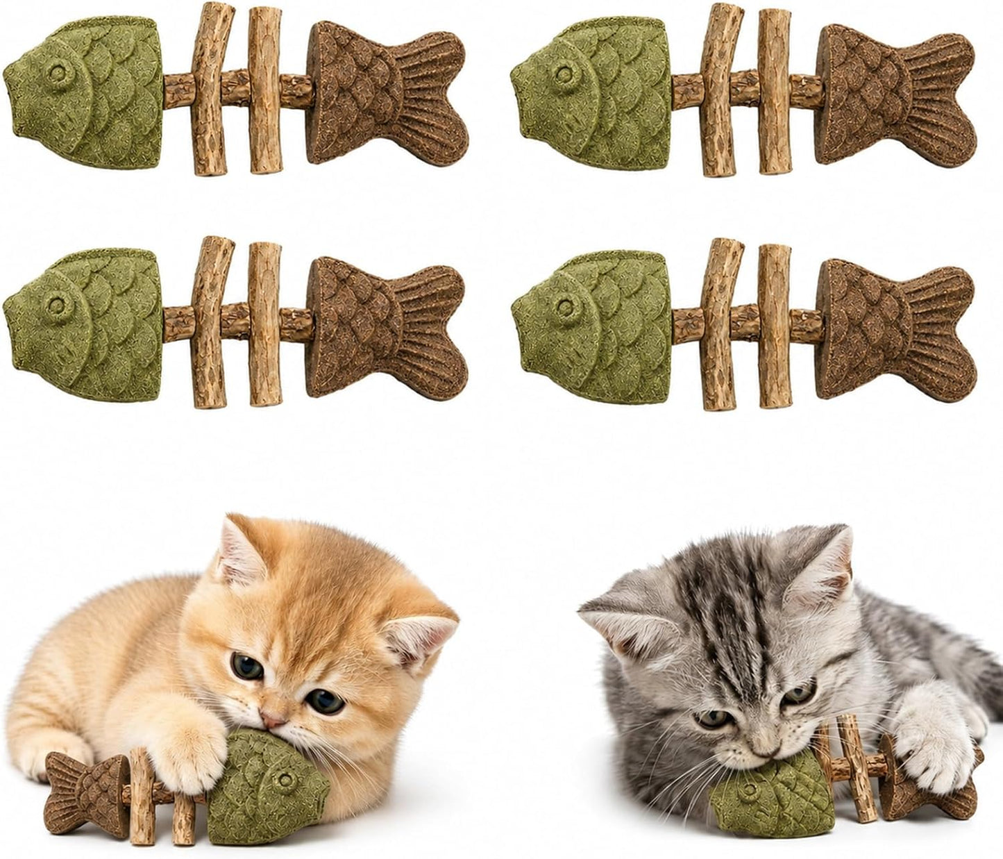 Catnip and Silvervine Chew, Natural Fishbone Chew Toy for Cats, Fishbone-Shaped Cat Dental Toy for Chewing, Licking, Pawing, Boredom Relief & Enrichment for Cats (2 PCS, Mixed Flavor) - Image 15