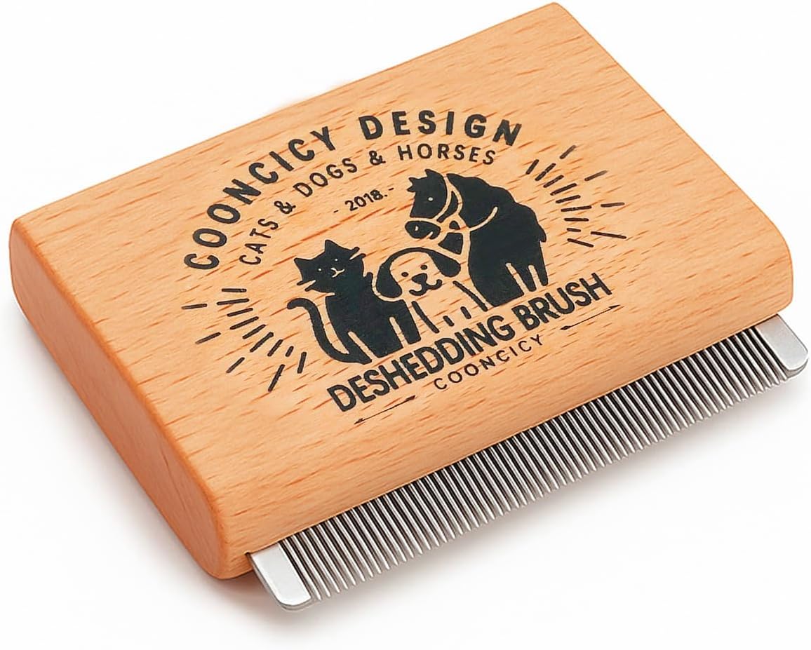 Packaging details of the imported Cooncicy authentic pet shedding tool.