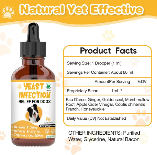 Dog ear infection treatment drops with dropper cap