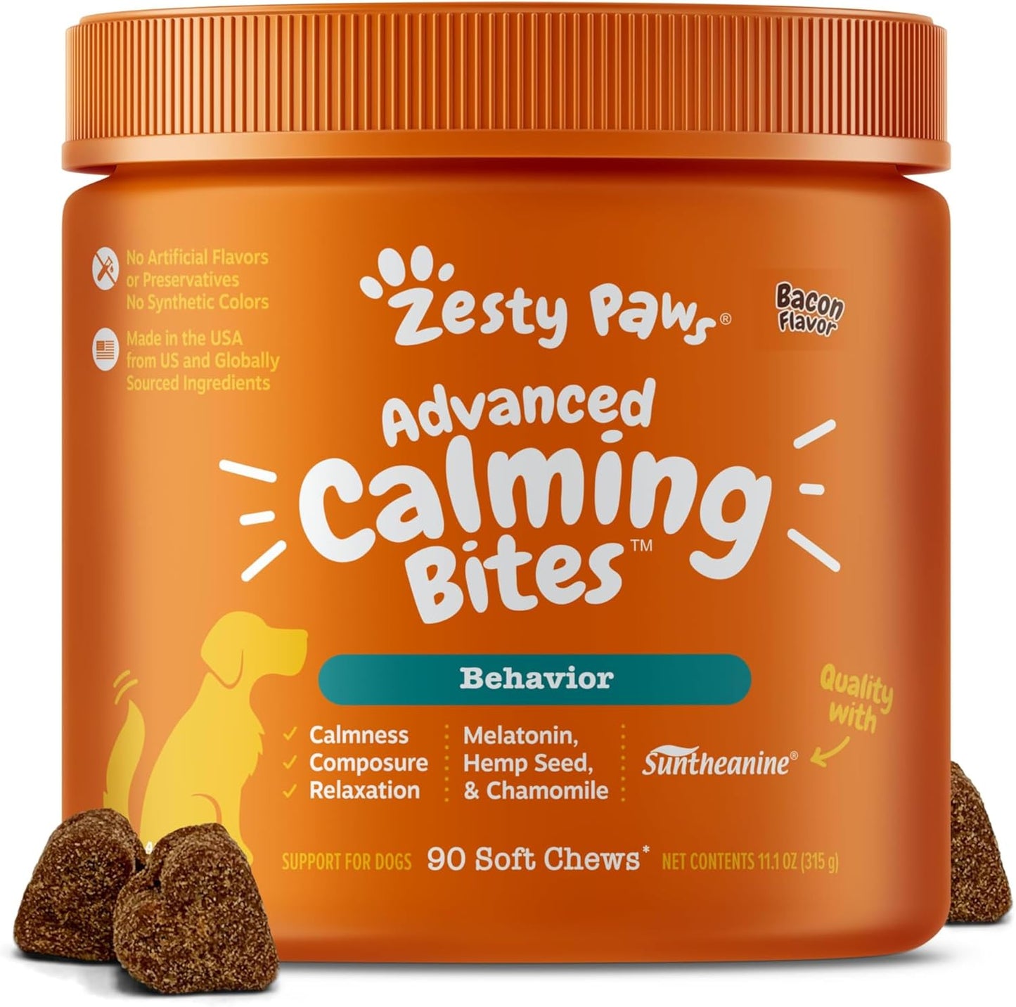 Zesty Paws Calming Chews for Dogs Composure & Relaxation for Everyday Stress & Separation Peanut Butter 90 Count - Image 15