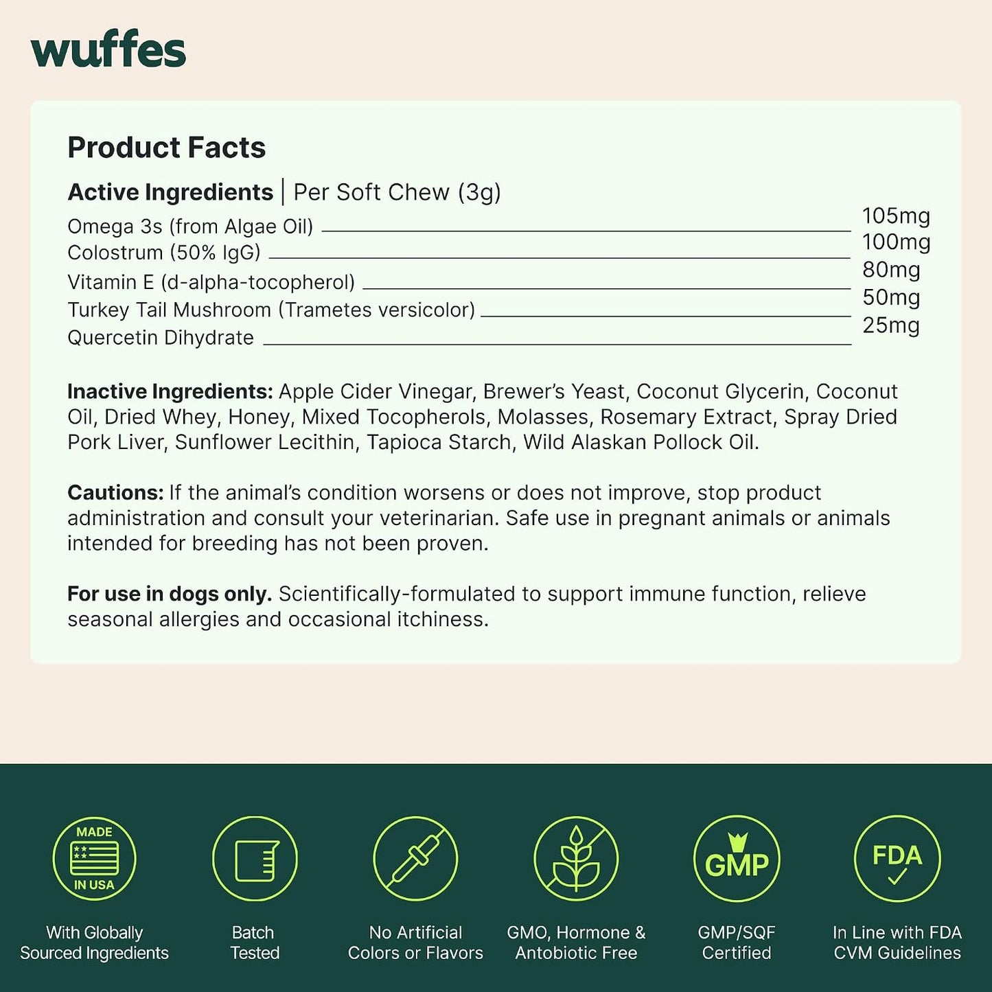 Healthy skin and coat supplement for dogs experiencing seasonal hot spots.
