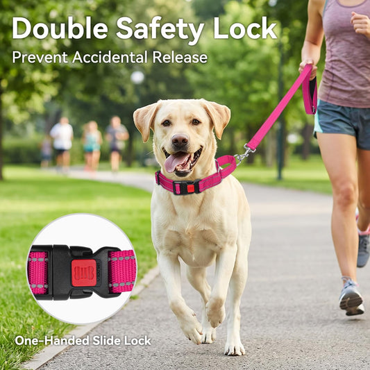 Joytale reflective escape proof puppy collar with safety lock buckle mechanism