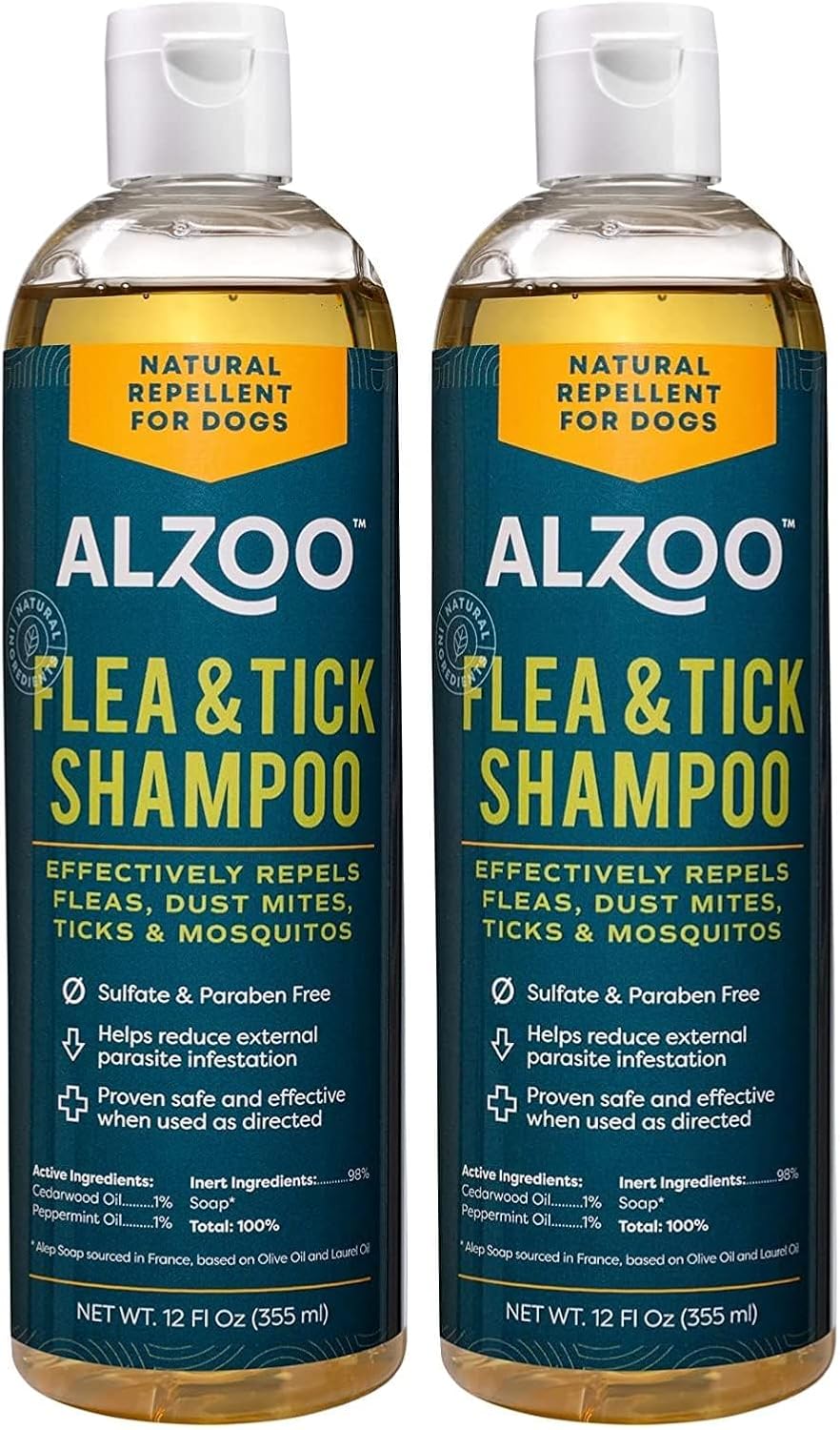ALZOO Plant Based Flea and Tick Repellent Shampoo for Dogs, Effectively Repels Fleas, Ticks & Mosquitos, Plant-Based Active Ingredients, Sulfate & Paraben-Free, 12 Fl. Oz. - Image 9