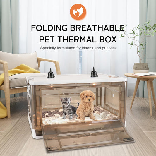 HKDQ newborn kitten brooder medical ports close up with oxygen lines attached