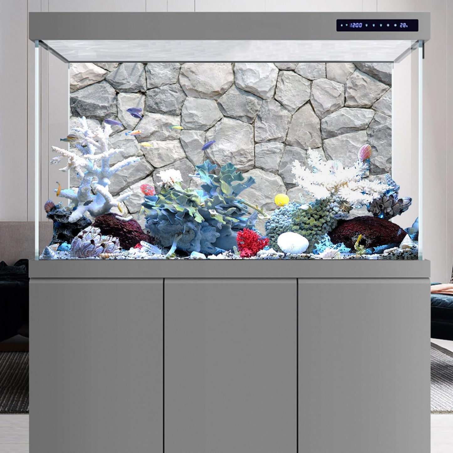 AWERT white rock aquarium poster package layout for large tanks