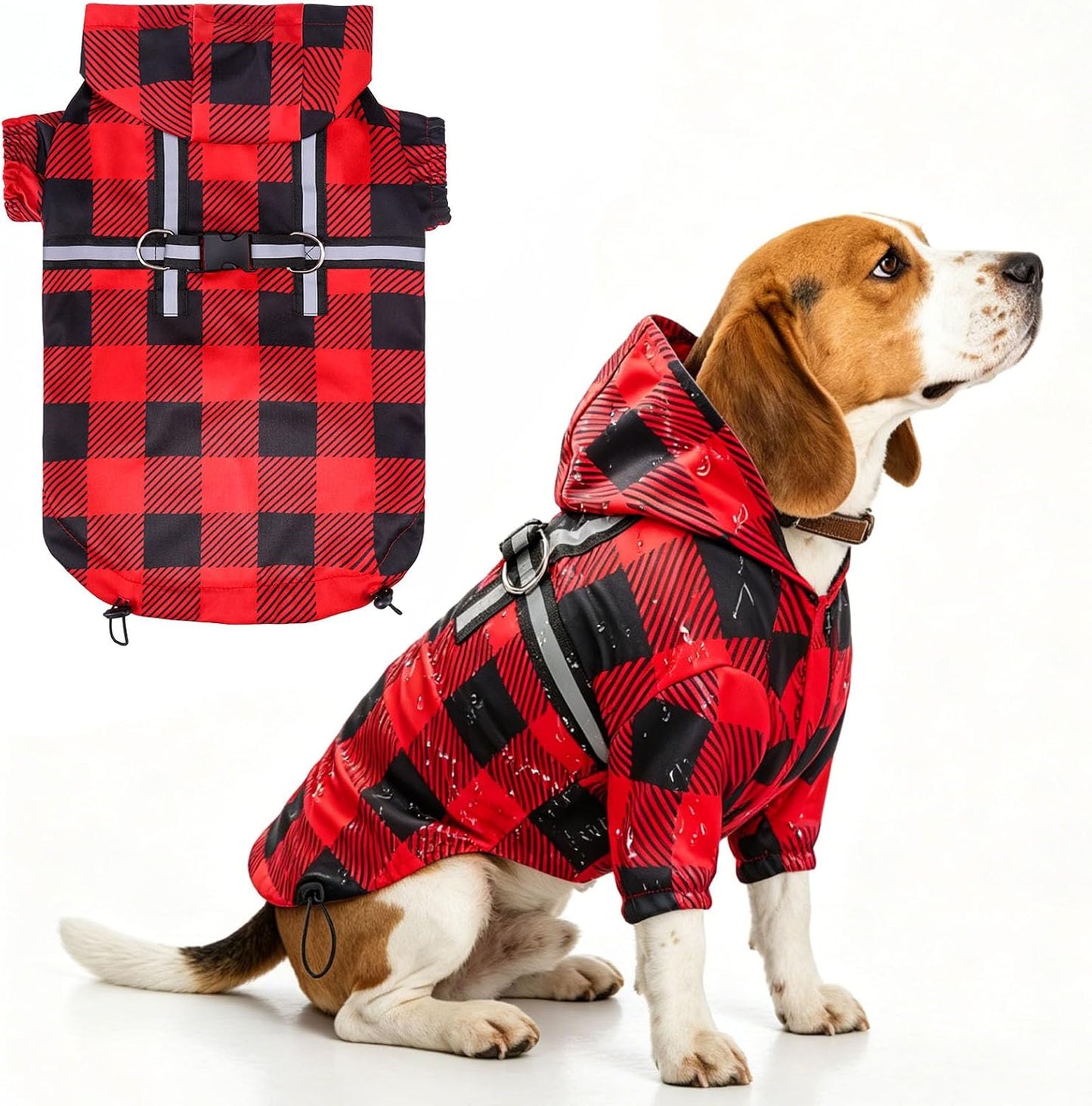 BEAUTYZOO Dog Raincoat Hooded with Harness Built-in for Small Medium Large Dogs Girls Boys, Dog Rain Jacket Slicker Poncho, Waterproof Dog Rain Coat Clothes for Winter Rainy Snowy Days, Pink XS - Image 15