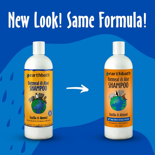 Earthbath dog shampoo featuring vanilla and almond scent