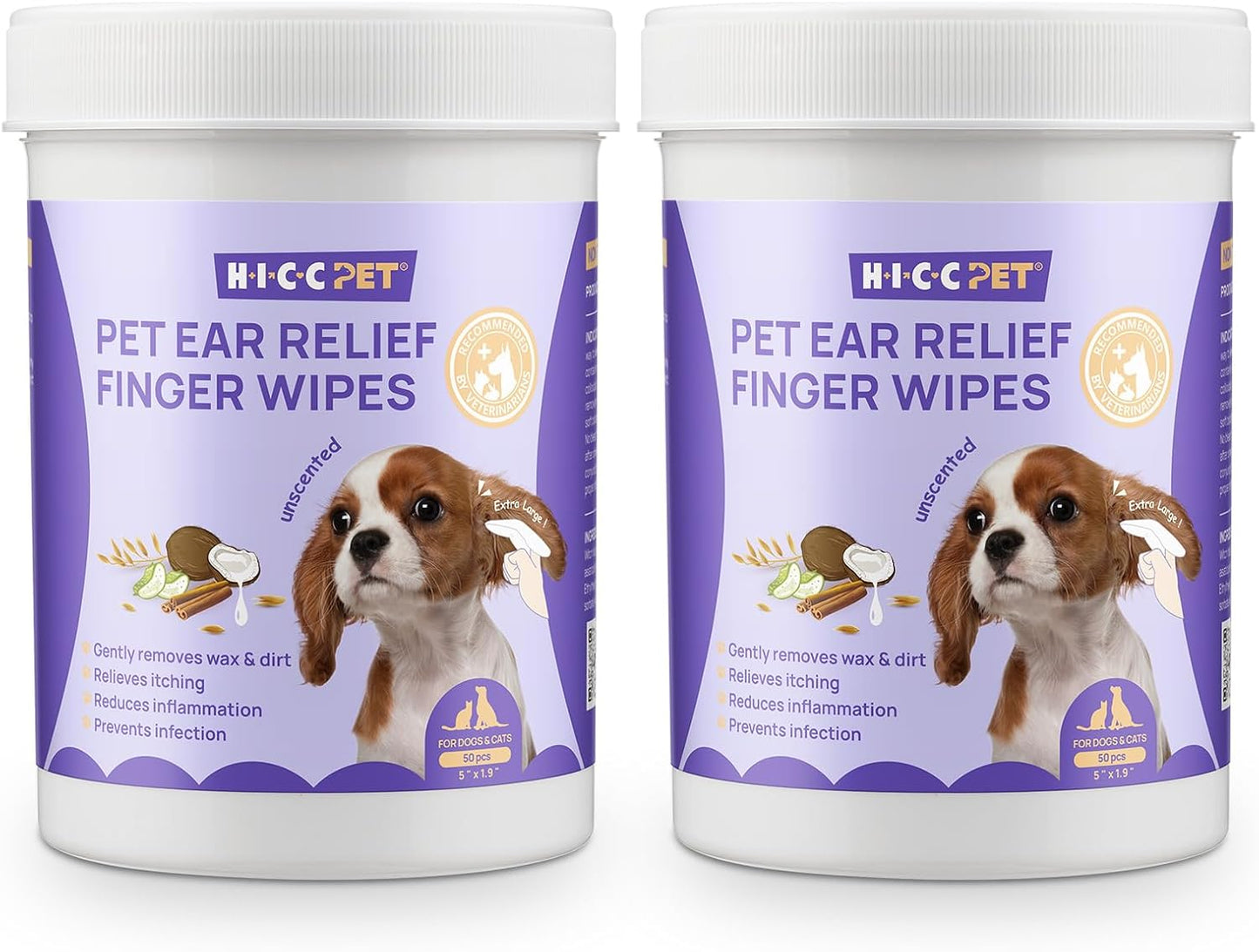 HICC PET Ear Cleaner Finger Wipes for Dogs, Cats, Small Animals, Vet-Trusted Dog Ear Infection Treatment to Relief Itchy & Inflammation, Clean Wax, Dirt, Stain & Odor, Hypoallergenic(Coconut Scent) - Image 13