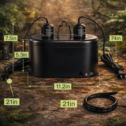 Integrated double dome reptile lamp kit with independent power switches