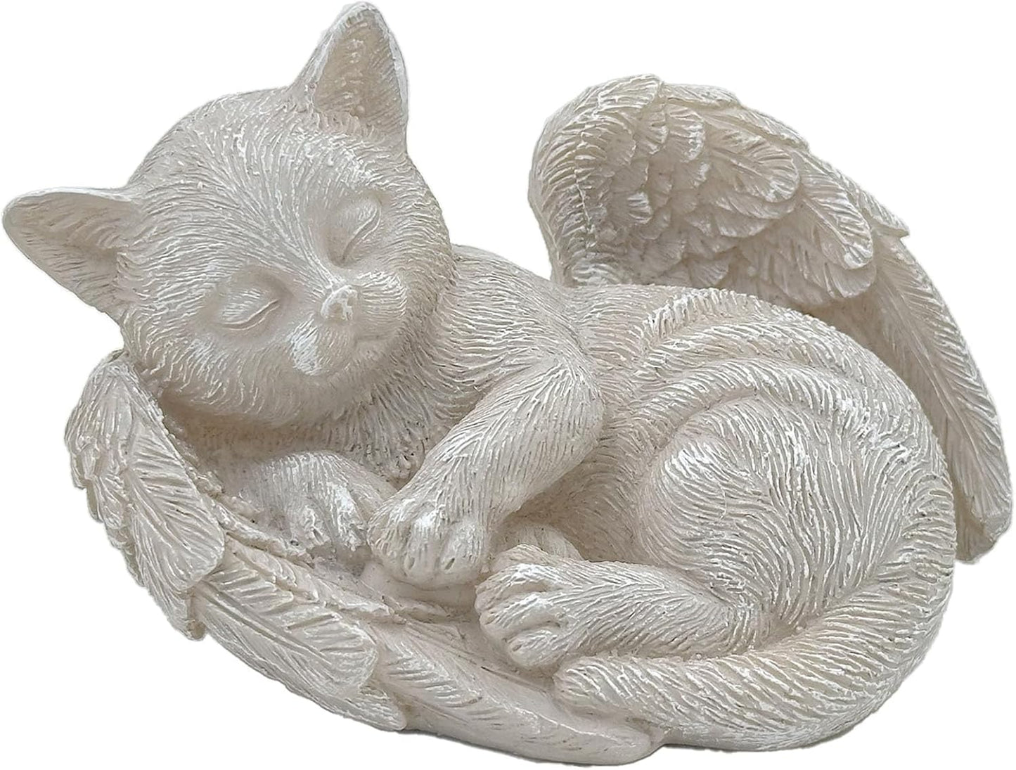 Small Cat Memorial Stone Commemorates Our Lost Fur Baby,Peaceful Sleeping Cat Angel Statue for Garden,Indoor,Pet Grave Markers,and Loss of Cat Sympathy Gift(Gray) - Image 11