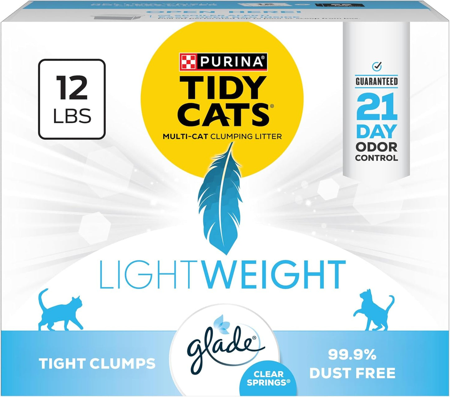 Purina Tidy Cats LightWeight With Glade Clear Springs Multi-Cat, Clumping, Low Dust, Scented Cat litter - 17 lb. Box - Image 10
