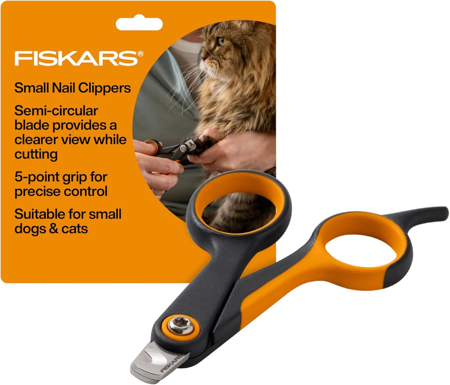 Fiskars Pet Large Nail Clippers, Cat and Dog Nail Trimmers for Grooming, Pet Supplies with Semi-Circular Blade & SoftGrip Handle with Safety Lock, 5.75", Orange/Black - Image 11