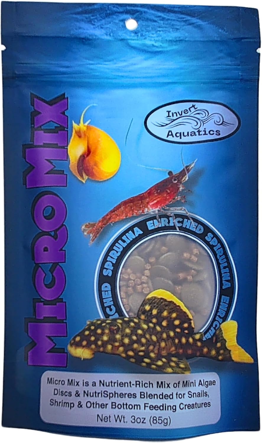 Close up of Invert Aquatics Micro Mix product packaging