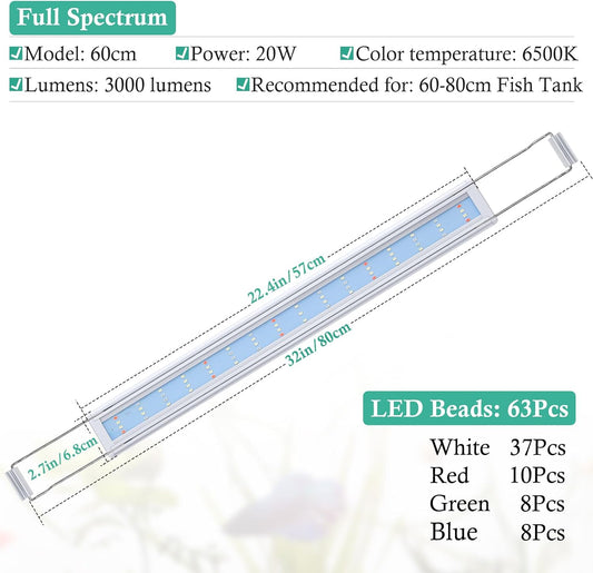 Hitop LED aquarium light showing extendable bracket mechanism